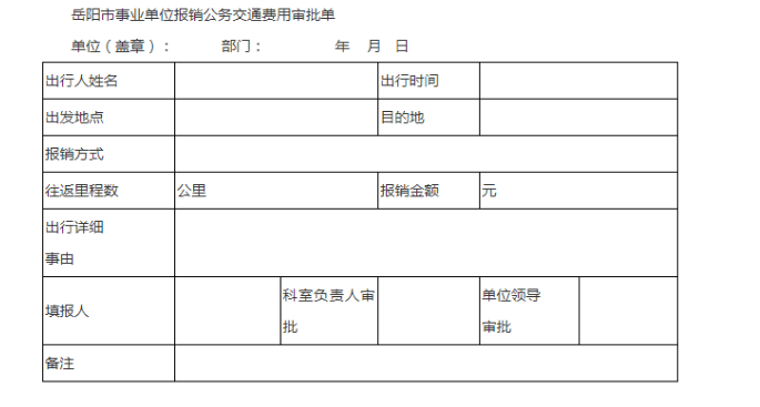 事業(yè)單位工作人員公務交通費用報銷實例