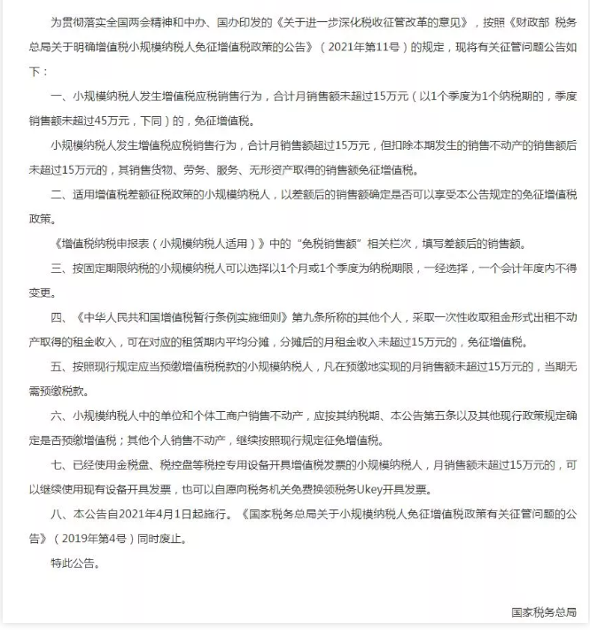 朋友圈在傳？小規(guī)模季度45萬(wàn)元免征增值稅政策延長(zhǎng)到2022年12月31日？